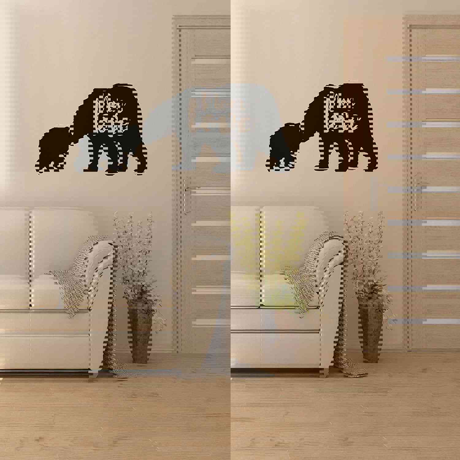 Animal Life Quote Vinyl Wall Sticker Decal - Mom Love Bear Bears Quote