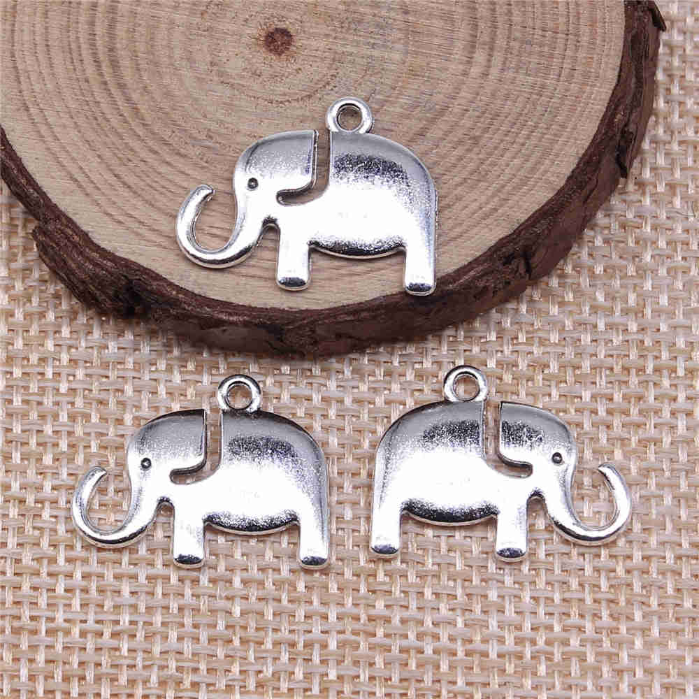 10pcs Antique Silver Elephant Charms for DIY Jewelry Making