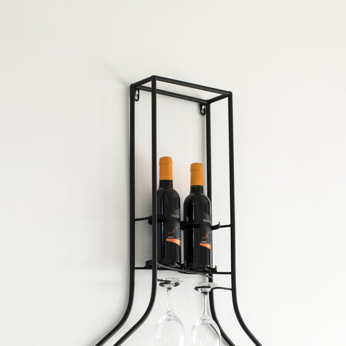 Big Vintage Decorative Metal Bottle Shaped Wine Bottle Holder for Living Room, Dining, or Entryway