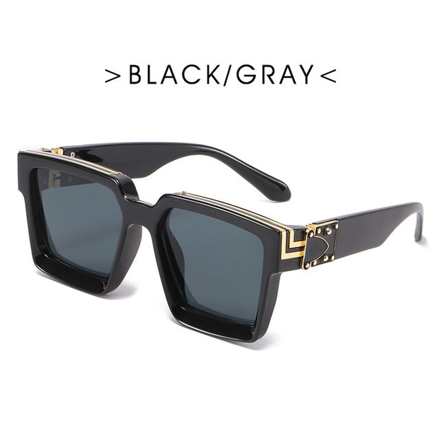 Fashion Trend Big Frame Sunglasses for Women - Green Marble Print UV400 Protection
