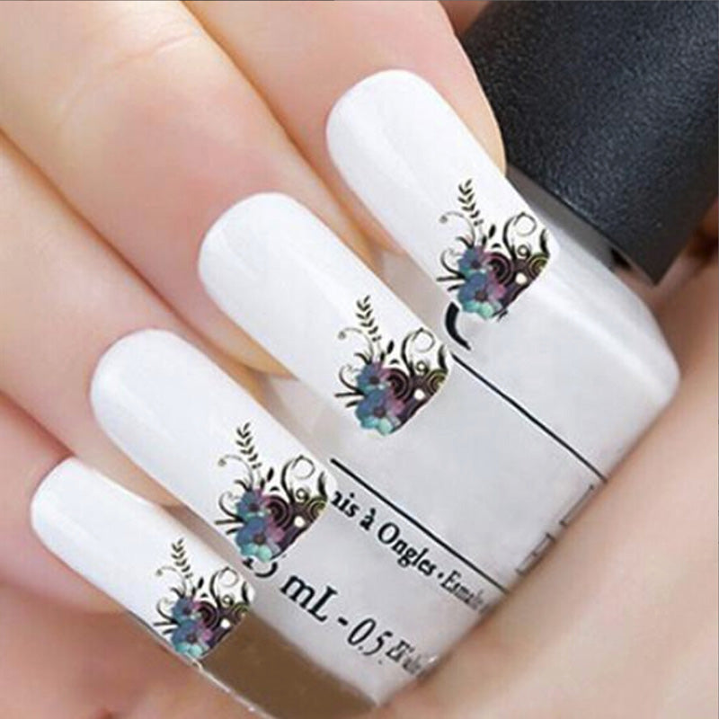 Flower Design Water Decals Transfer Nail Stickers For Manicure
