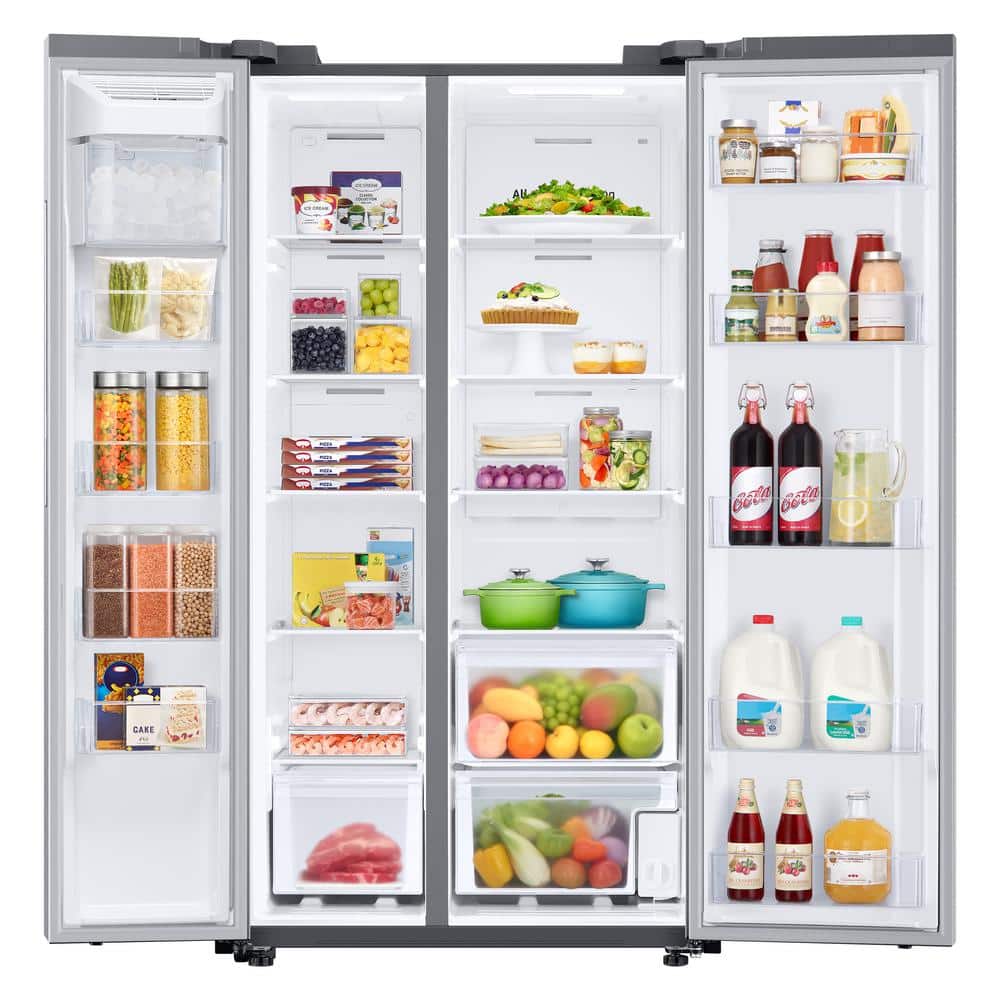 28Cuft Side-by-Side Refrigerator with Ice Maker in Stainless Steel