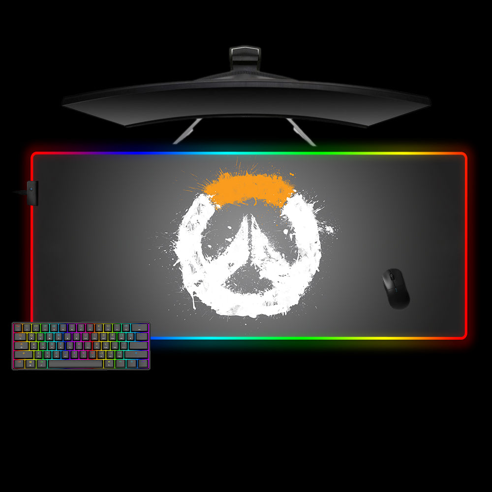 Overwatch Splatter Logo RGB Gaming Mouse Pad with LED Strip