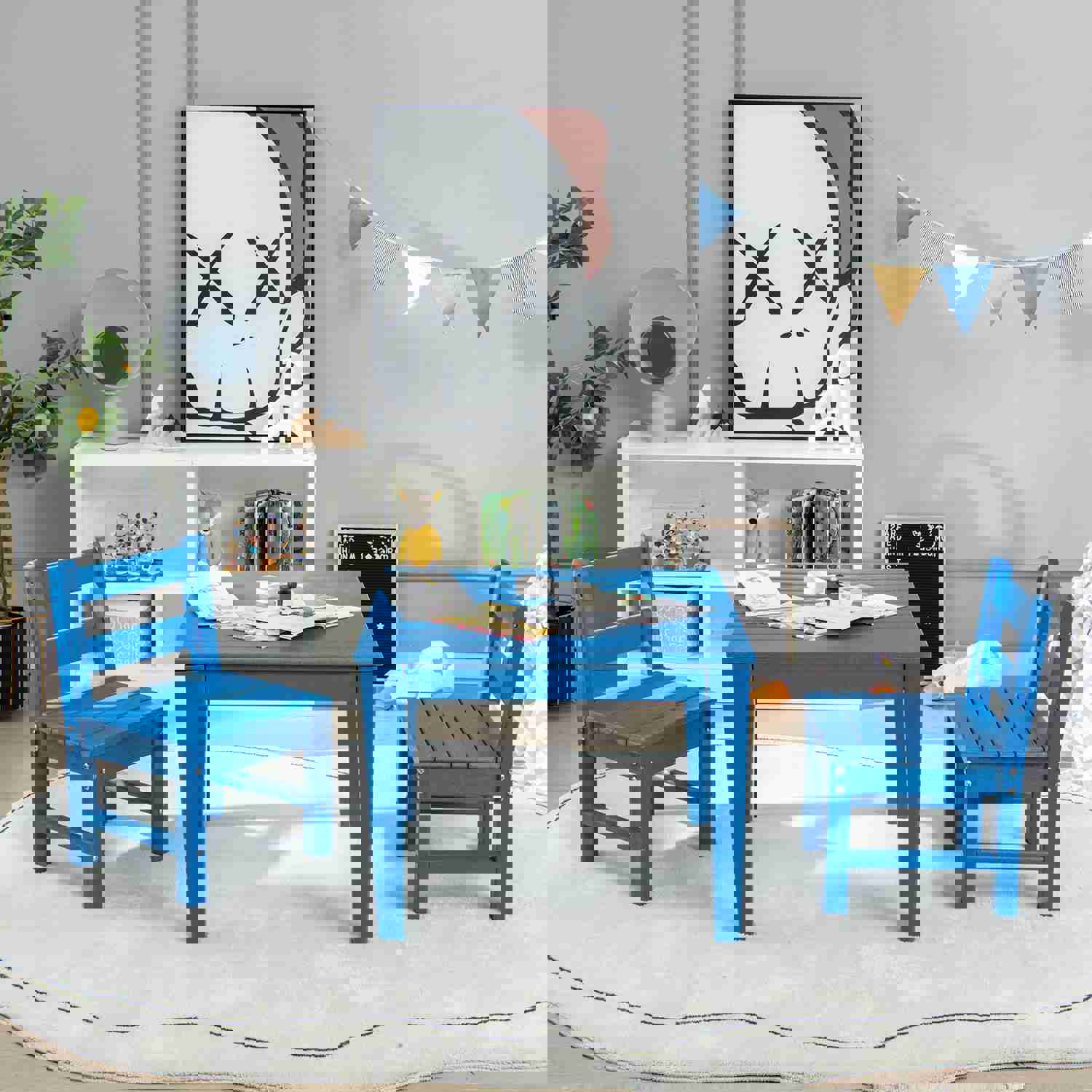 Costzon Kids Table, 25.5 x 25.5 Square Activity Play Table, Indoor & Outdoor, Toddler Table