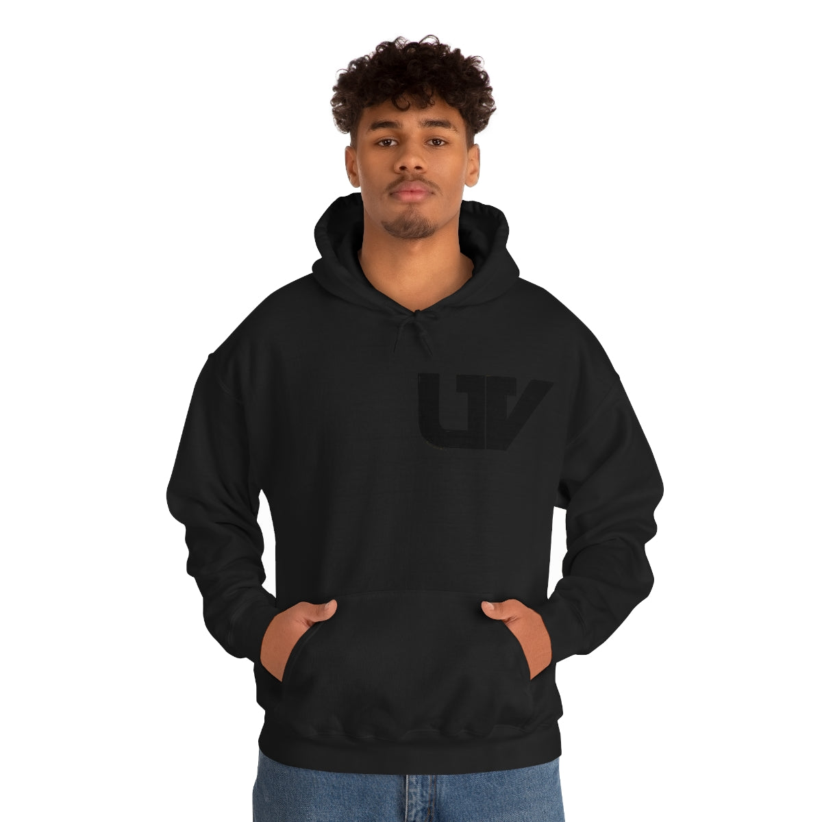 S-UV Hoodie Black Pocket Logo - Extra Comfy & Stylish