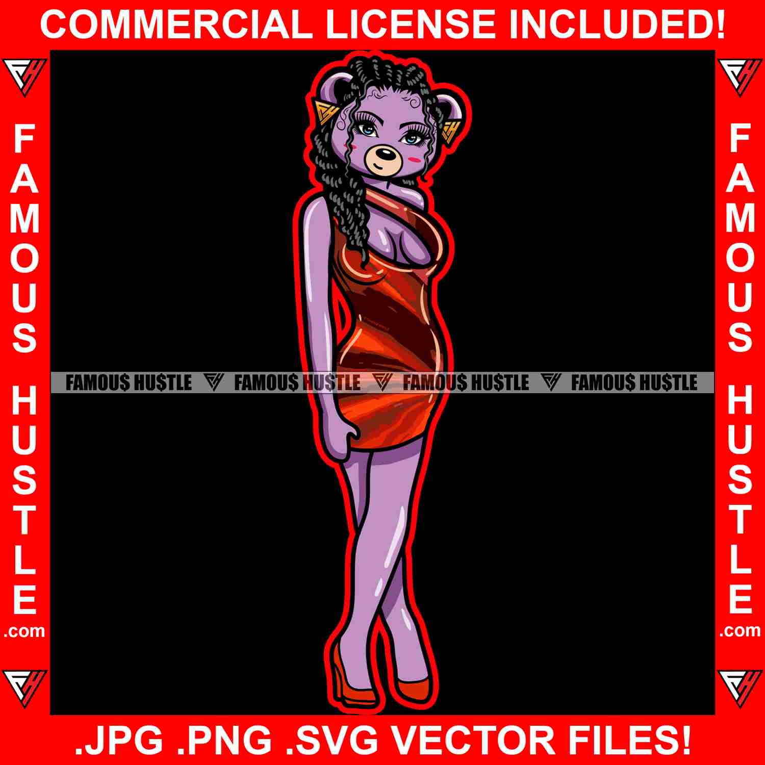 Sexy Female Teddy Bear Graphic Design T-Shirt Print