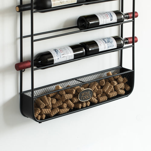 Big Vintage Decorative Metal Bottle Shaped Wine Bottle Holder for Living Room, Dining, or Entryway