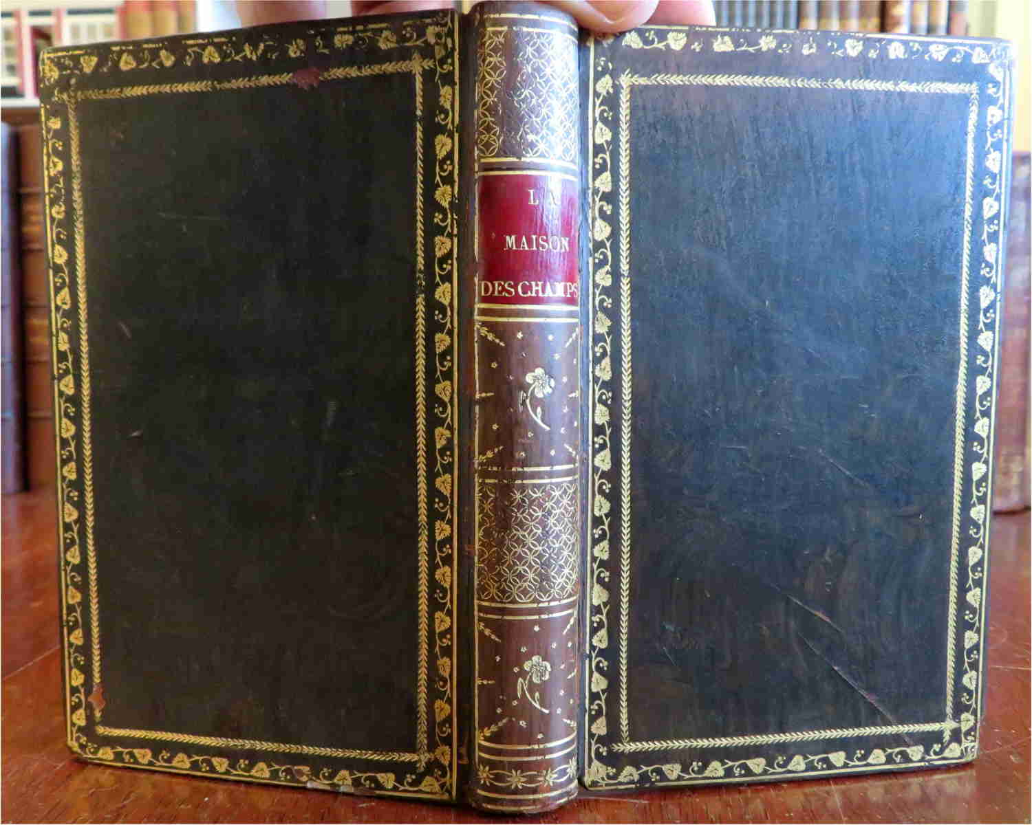 House of Fields 1809 Campenon Napoleonic French Leather Book with Author Inscription