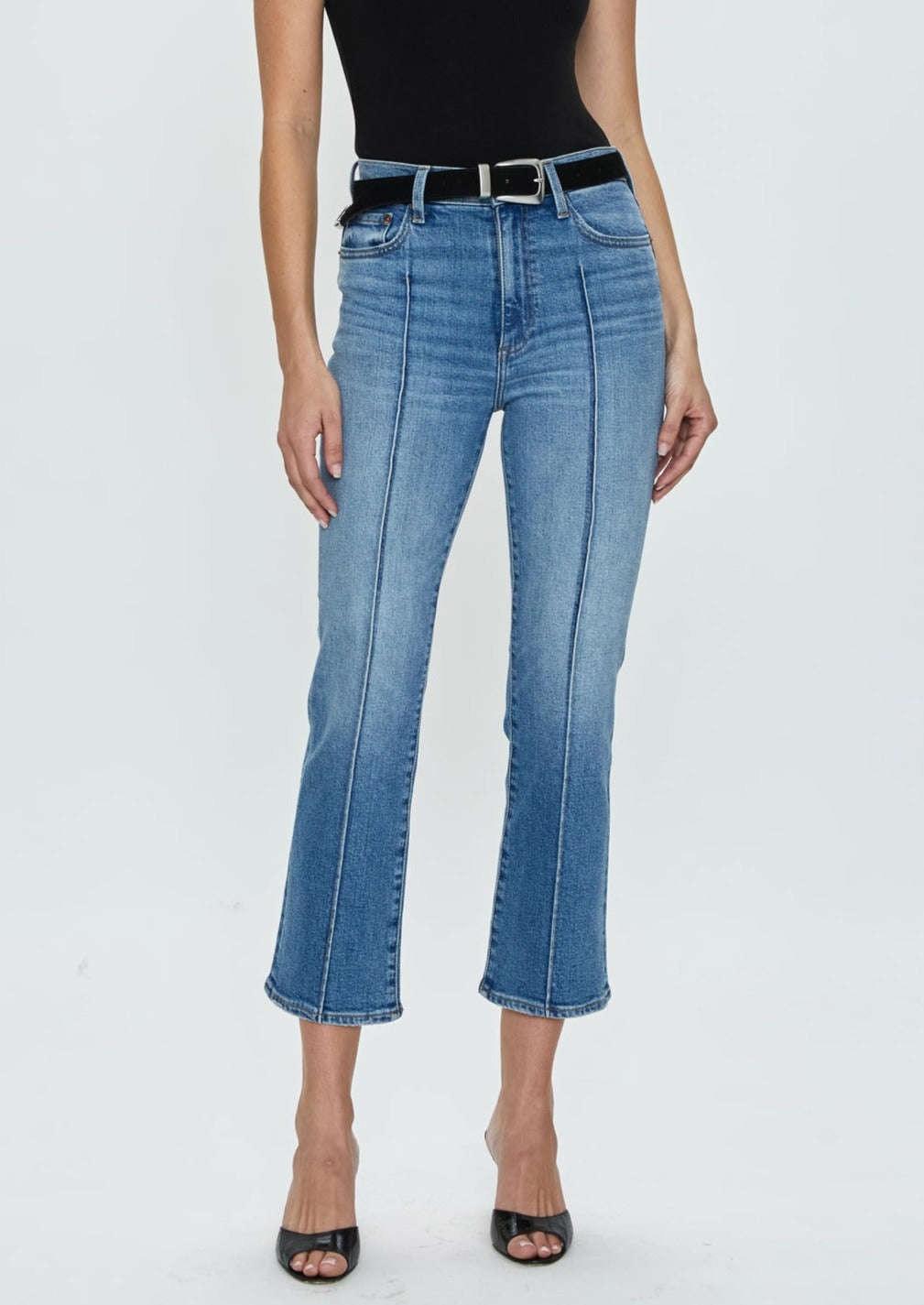 Lennon Pintuck High Rise Crop Boot Jeans
