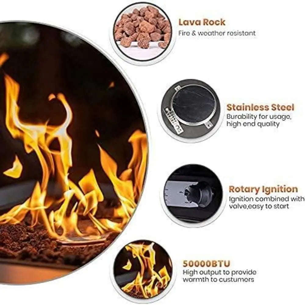 Propane Fire Pit 40000BTU - Outdoor Stone Fire Pit - Outland Fire Pit