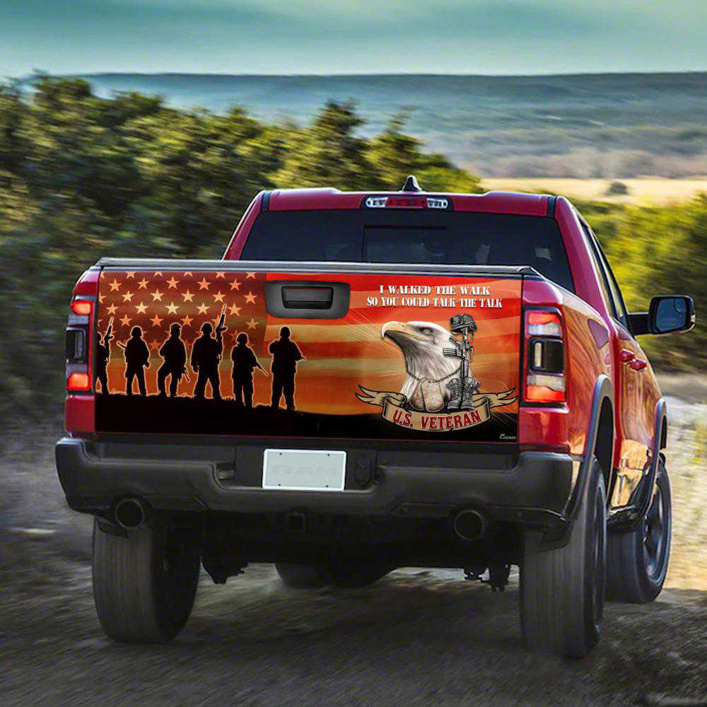 Veterans Truck Tailgate Decal Sticker Wrap - Veteran Day Gifts & Decoration