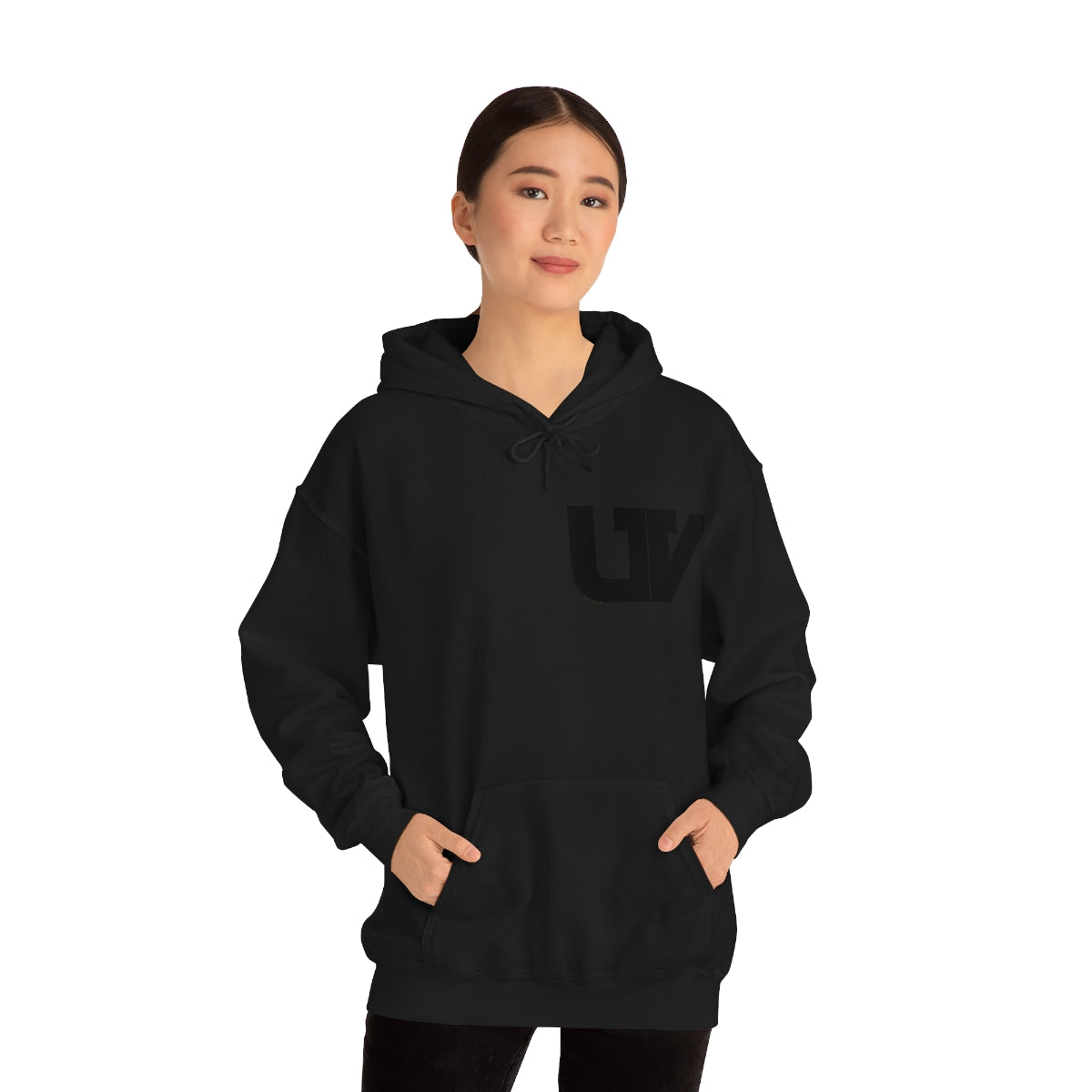S-UV Hoodie Black Pocket Logo - Extra Comfy & Stylish