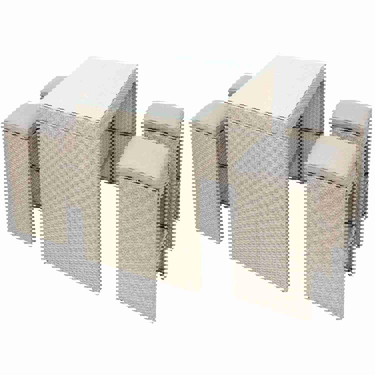 Topmax 5-piece Rattan Outdoor Patio Furniture Set with Brown Cushion and Wicker