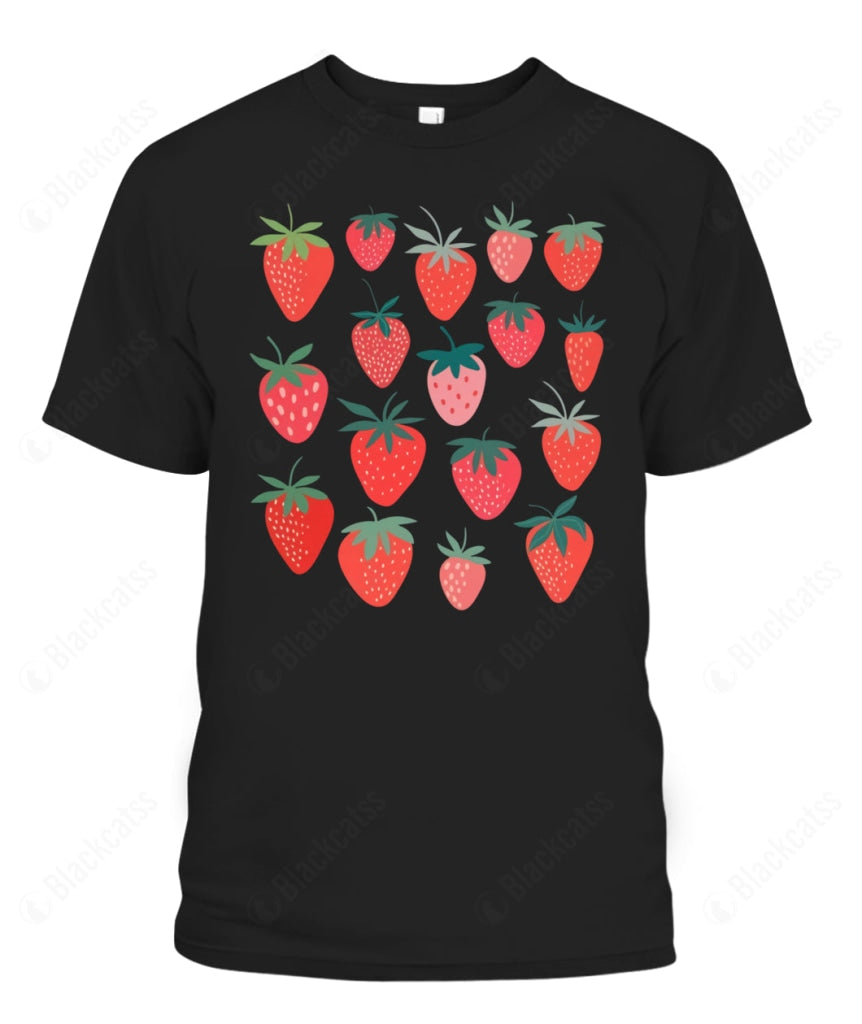 Strawberry Custom Graphic Unisex Cotton T-Shirt
