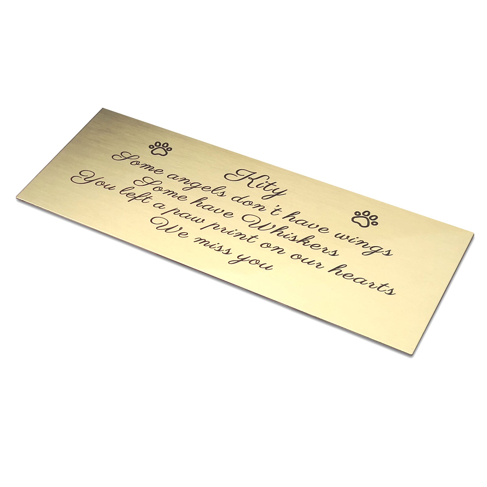 Personalized Brushed Gold Solid Brass Plate Picture Frame Name Label Art Tag - Custom Engraved with Adhesive or Screws