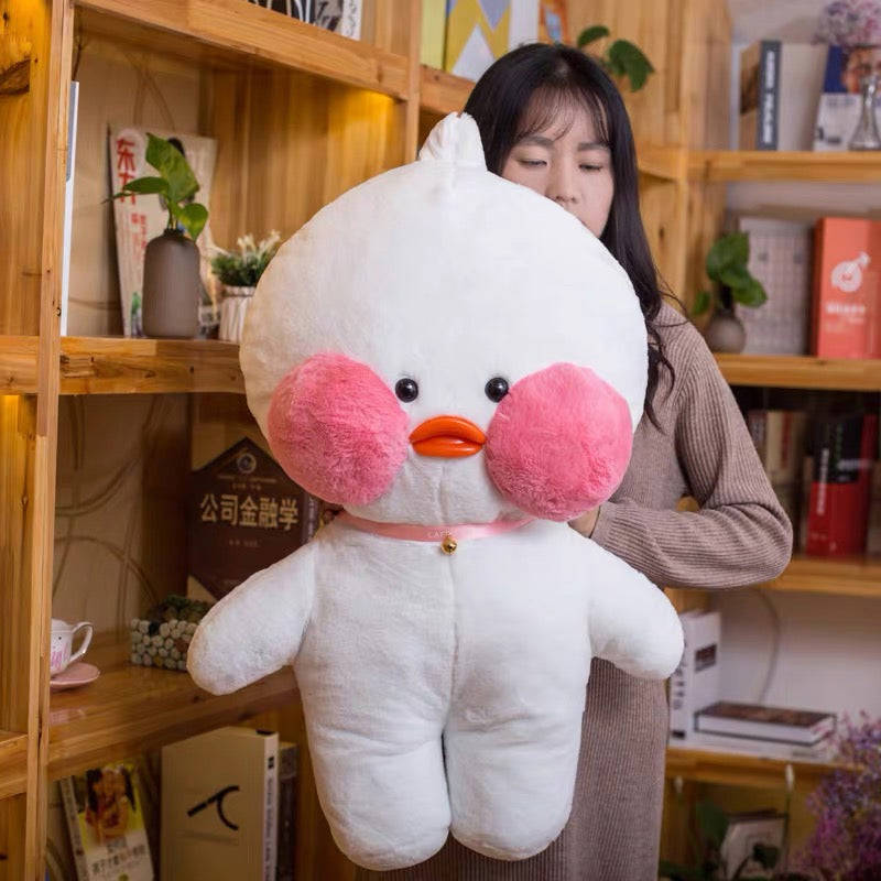 80cm Kawaii LaLafanfan Cafe Duck Plush Toy - Soft & Cuddly Birthday Gift for Kids