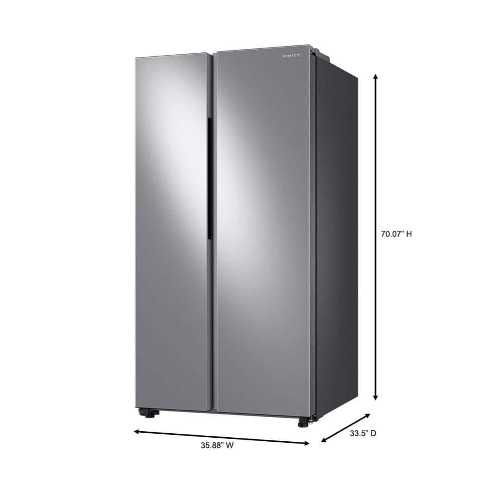 28Cuft Side-by-Side Refrigerator with Ice Maker in Stainless Steel