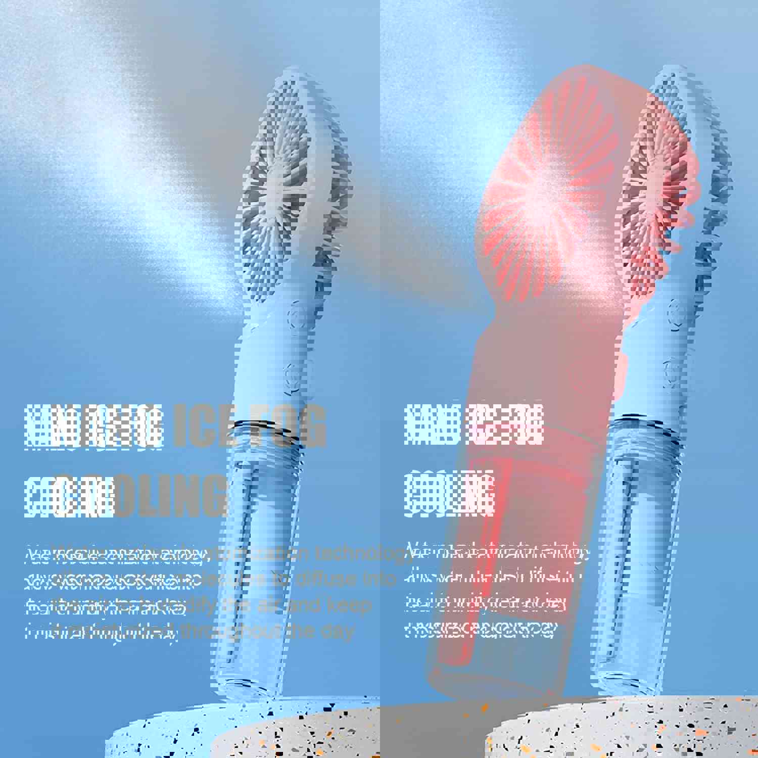 New Portable Handheld Fan USB Rechargeable Turbo Water-Cooled Spray Mini Fan