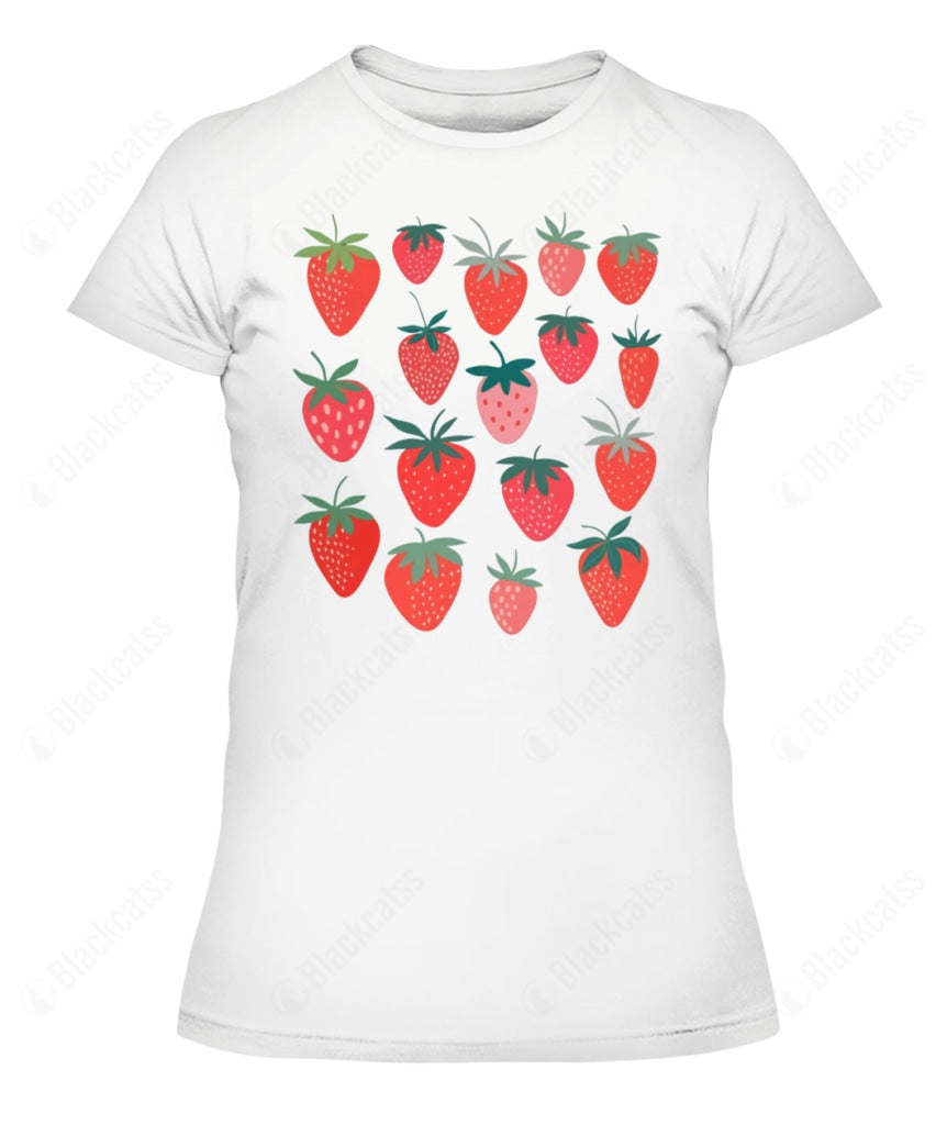 Strawberry Custom Graphic Unisex Cotton T-Shirt