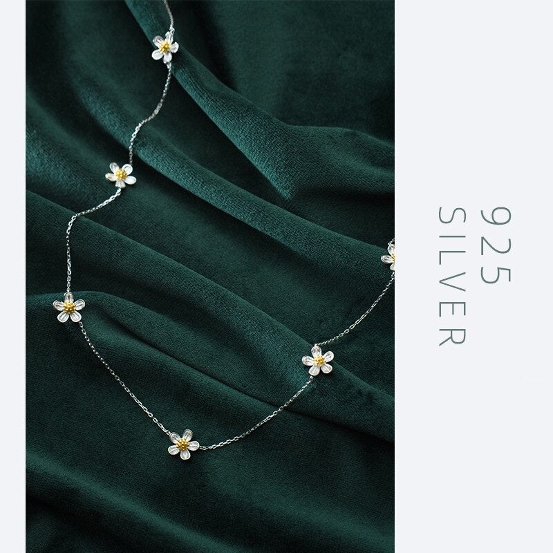 MODIAN Fashion Cute Daffodils Pendant Necklace for Women - Pure 925 Sterling Silver