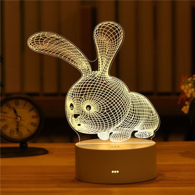 3D Love Lamp Acrylic Bear Rose LED Night Light for Valentine's Day, Christmas, and Party Decorations