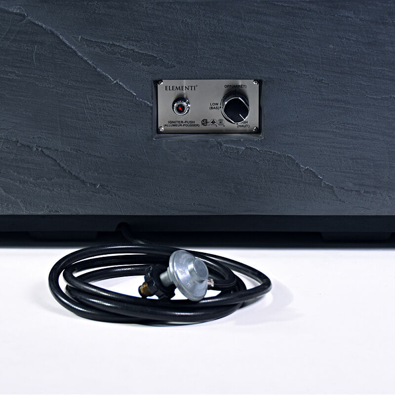 Elementi Plus Roraima Slate Black Square Concrete Fire Pit Table - OFG411SL