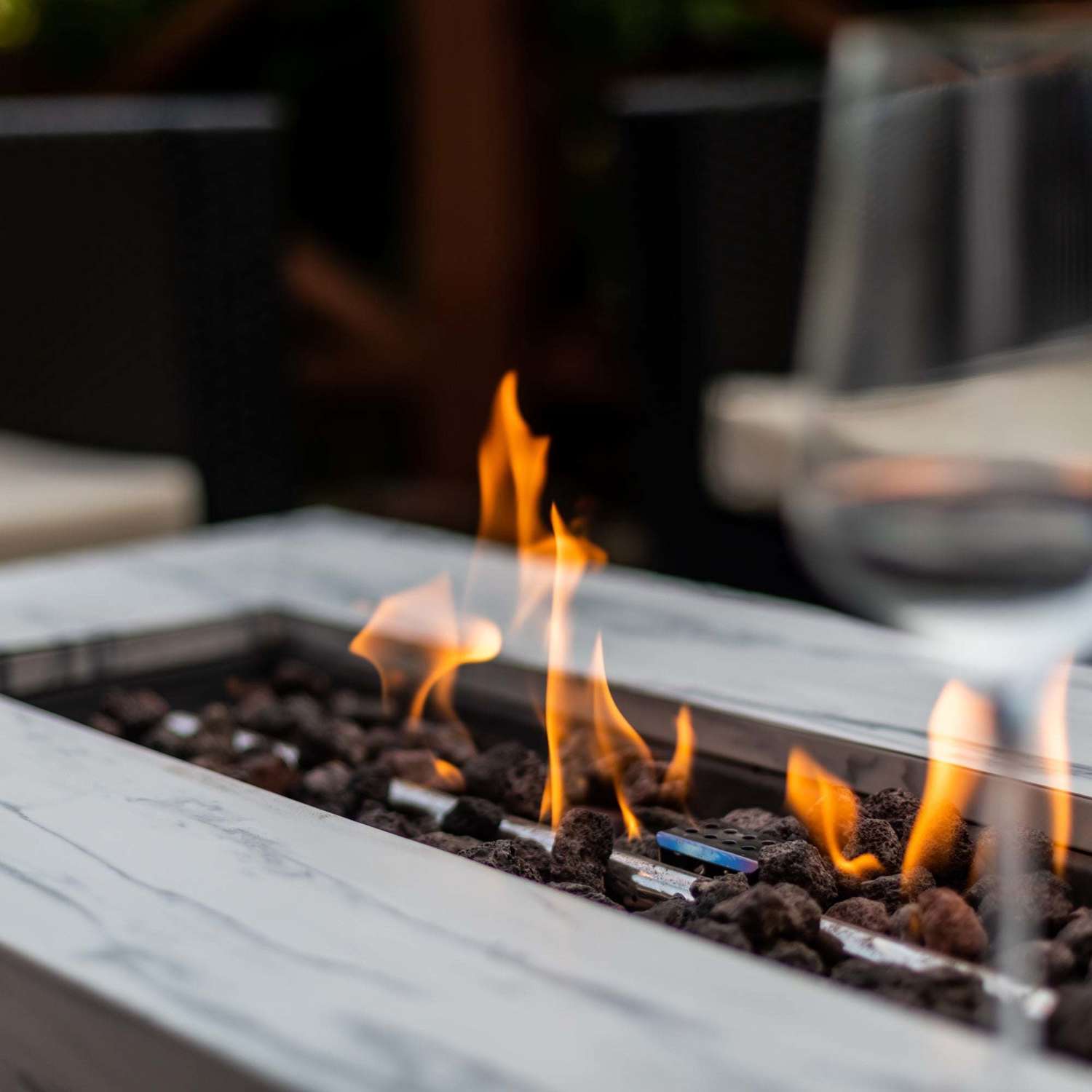 Outdoor 42 Rectangle Propane Fire Pit Table