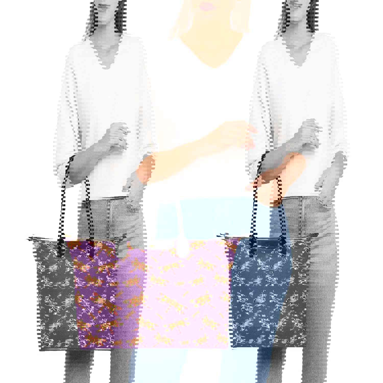 Gathering Yellow Purple Single-Shoulder Lady Handbag