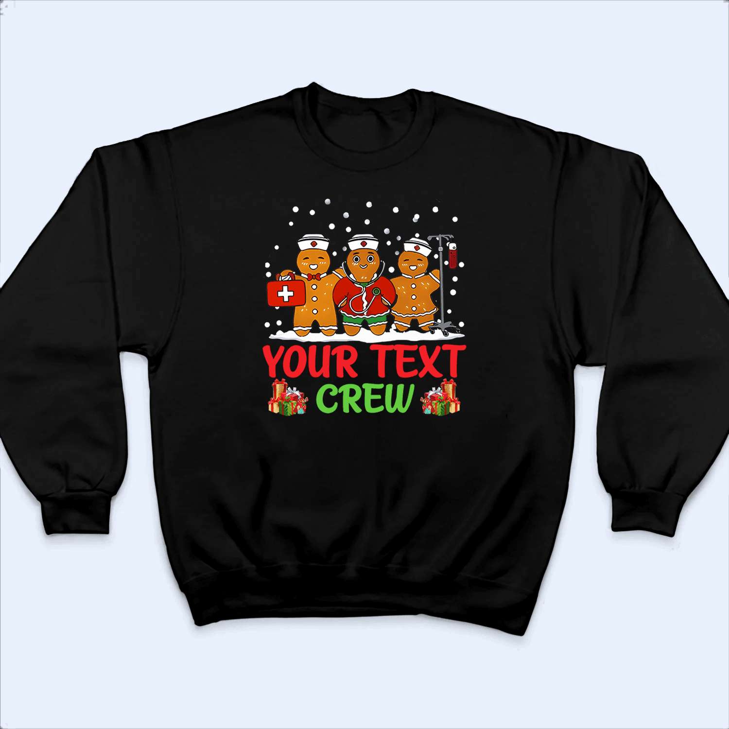 Personalized Gingerbread Nurse Crew T-Shirt - Funny & Loving Gift for Nurses, CNAs, Healthcare Workers