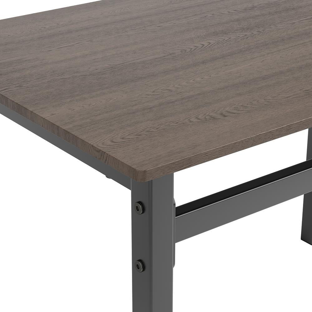 Lana 5-piece Rectangular Dining Table Set in Dark Brown and Matte Black