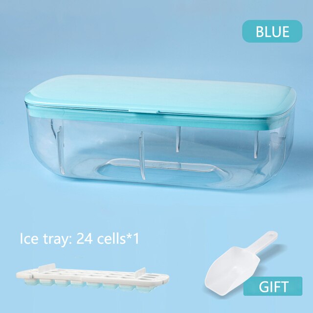 Double Layer Lazy Ice Maker Storage Box - Food Grade Silicone, Easy Ice Release
