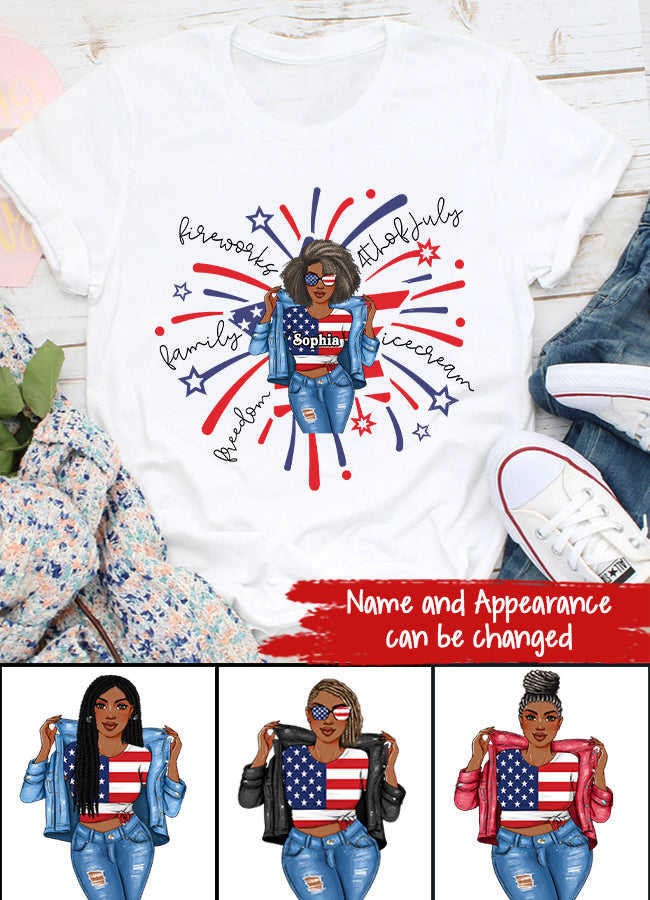 July Birthday Shirt - Custom Birthday T-Shirt for Women, Queens Born in July, Independence Day Gift