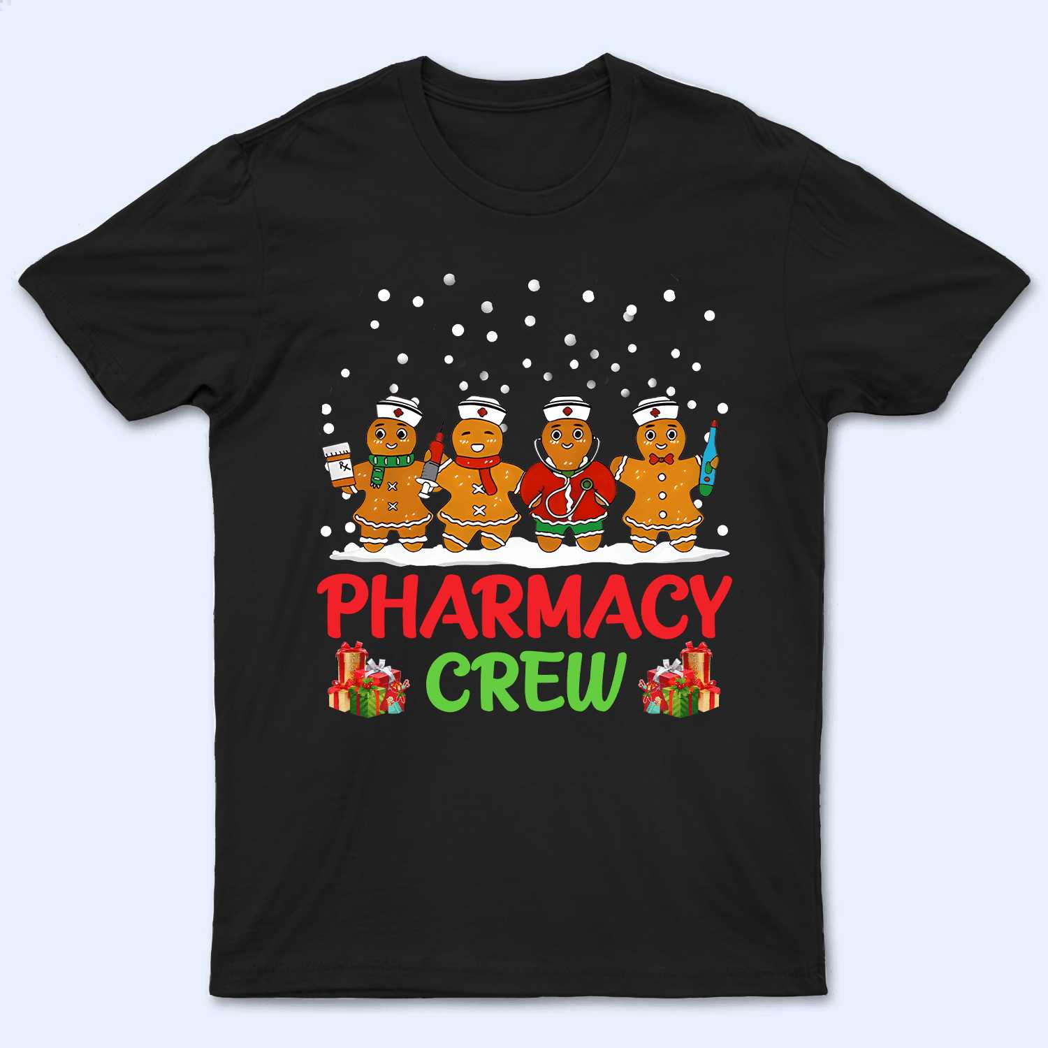 Personalized Gingerbread Nurse Crew T-Shirt - Funny & Loving Gift for Nurses, CNAs, Healthcare Workers