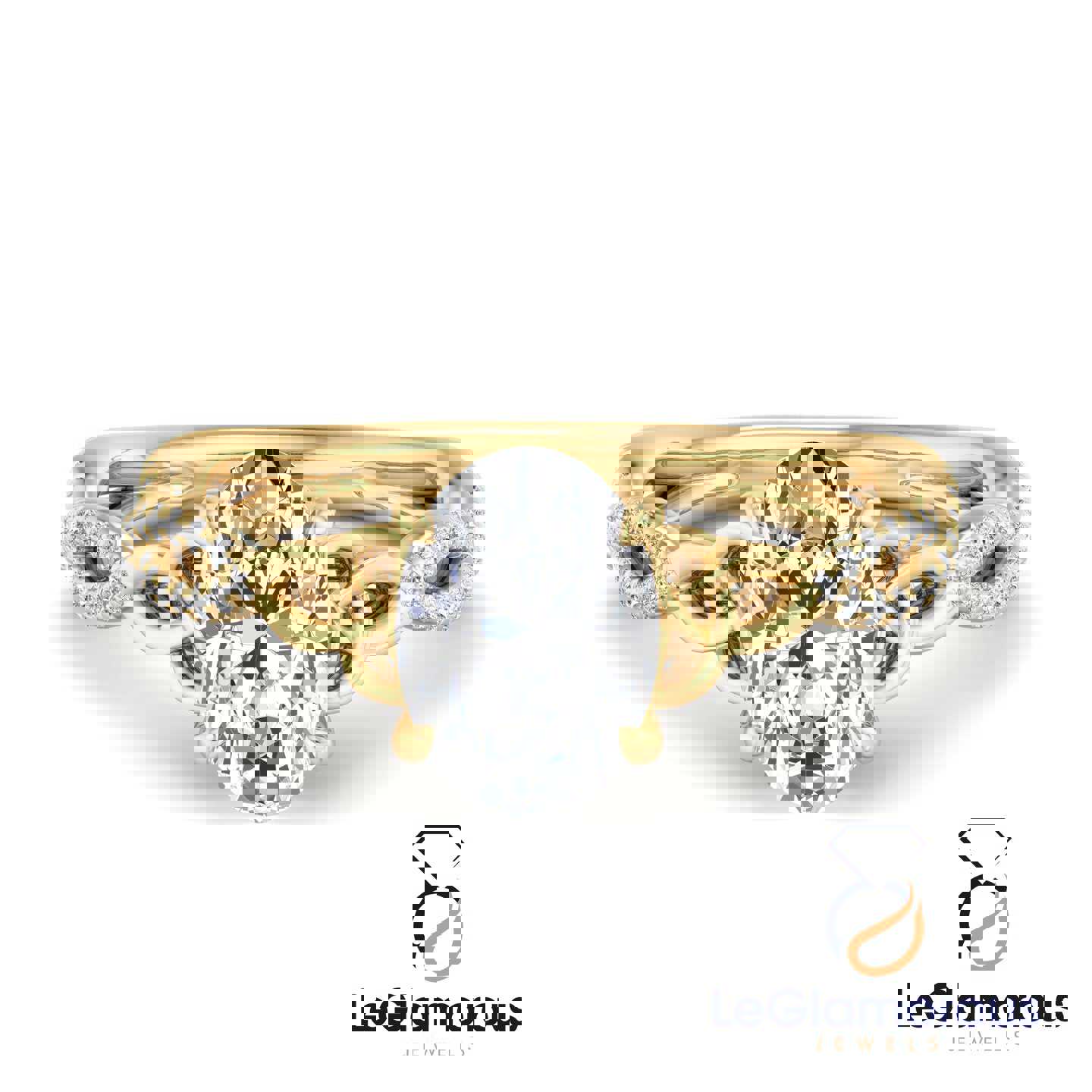 Hidden Halo Oval Cut Pave Style Lab Grown Diamond Engagement Ring