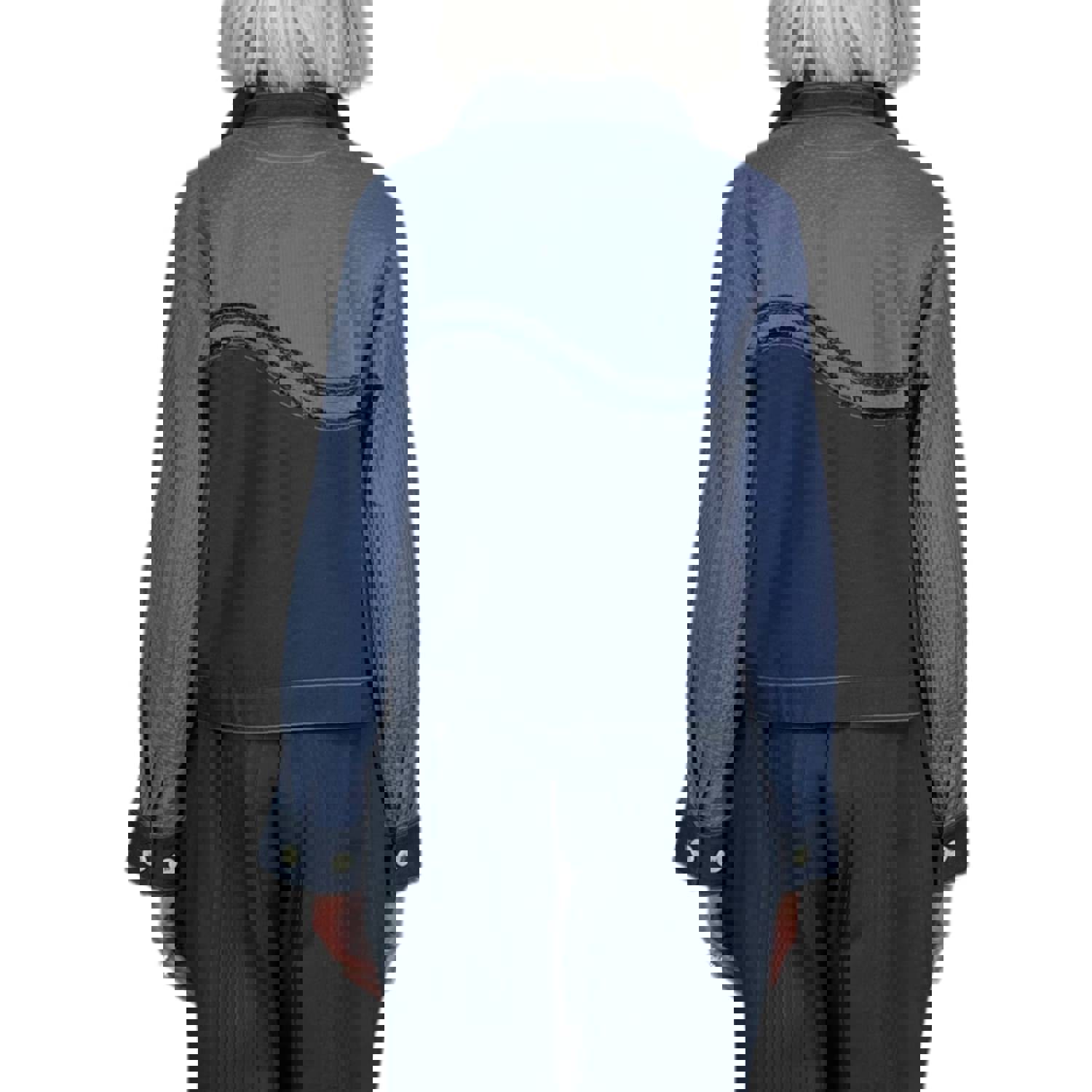 Short Cotton Lawn Denim Jacket - Cropped Style with Adjustable Cuffs