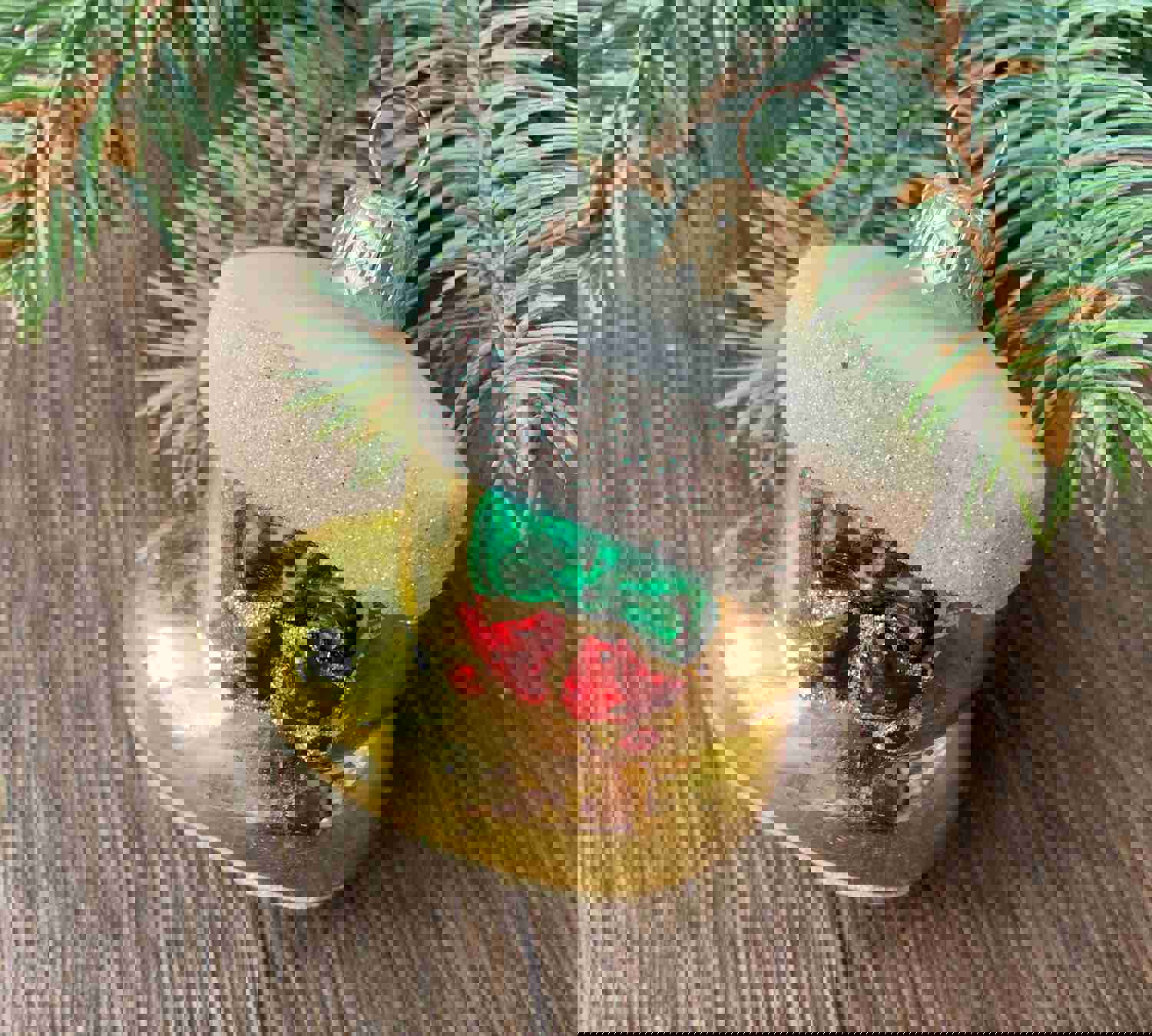 Vintage 1980s Christmas Boot Glass Ornament - Retro Christmas Tree Decoration