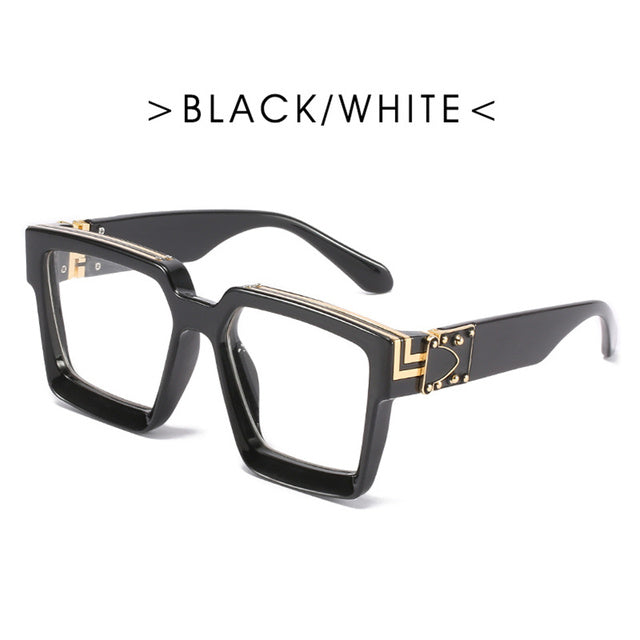 Fashion Trend Big Frame Sunglasses for Women - Green Marble Print UV400 Protection
