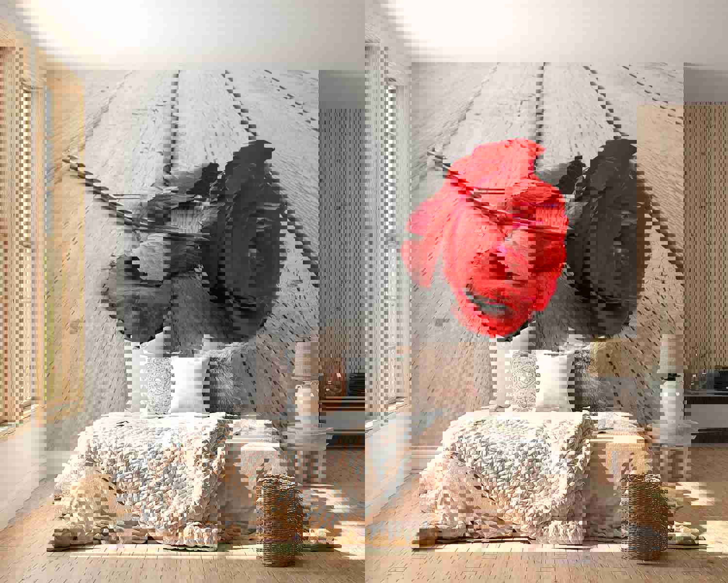 Peel & Stick Floral Wall Mural - Abandoned Rose - Removable Wall Decals