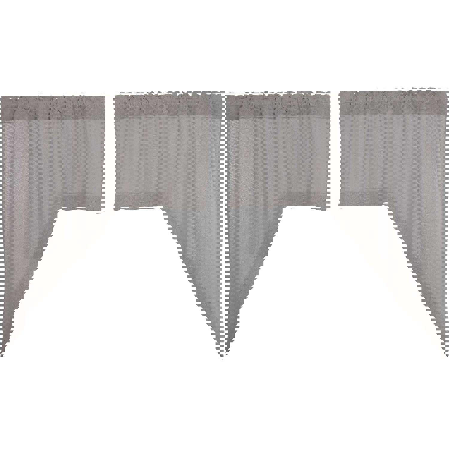 Burlap Dove Grey Swag Set of 2 - 36x36x16 - Soft Cotton Farmhouse Window Curtains