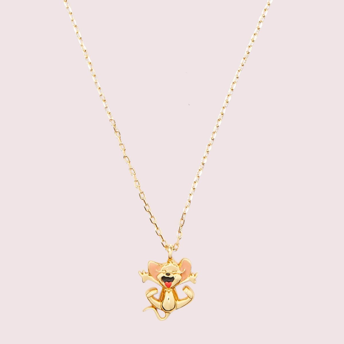 Tom and Jerry Mini Pendant Necklace - 12k Gold-Plated Charm
