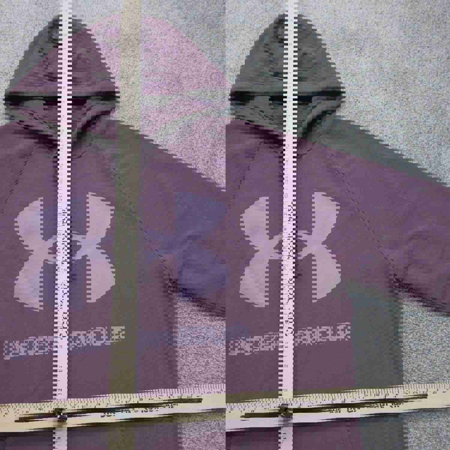 Under Armour Women's Hoodie with Kangaroo Pockets - Loose Fit, Logo, Nude Purple, Size Large