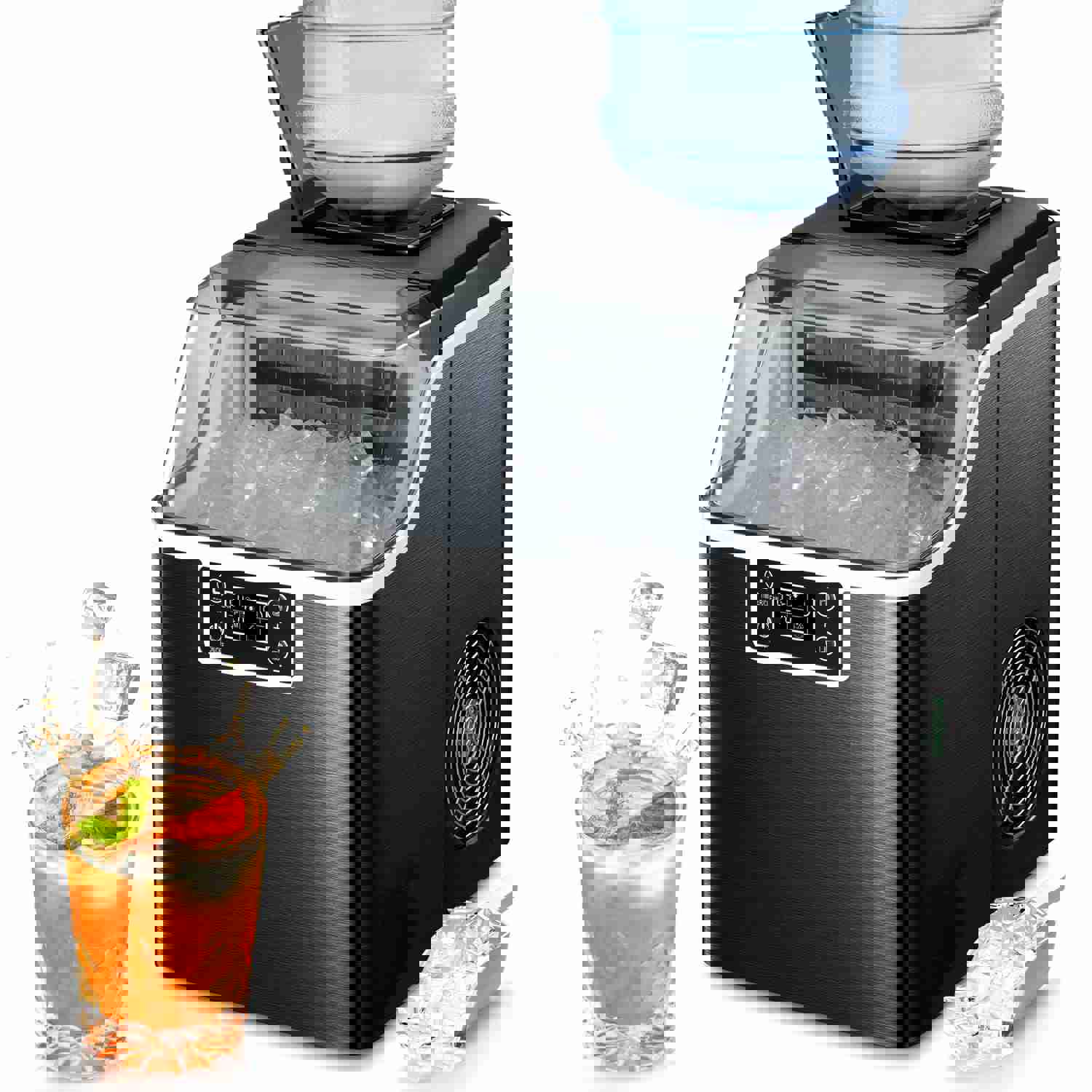 KISSAIR Countertop Ice Maker Machine, 44Lbs/24H Self-Cleaning, Compact Ice Cube Maker for Home/Kitchen/Office