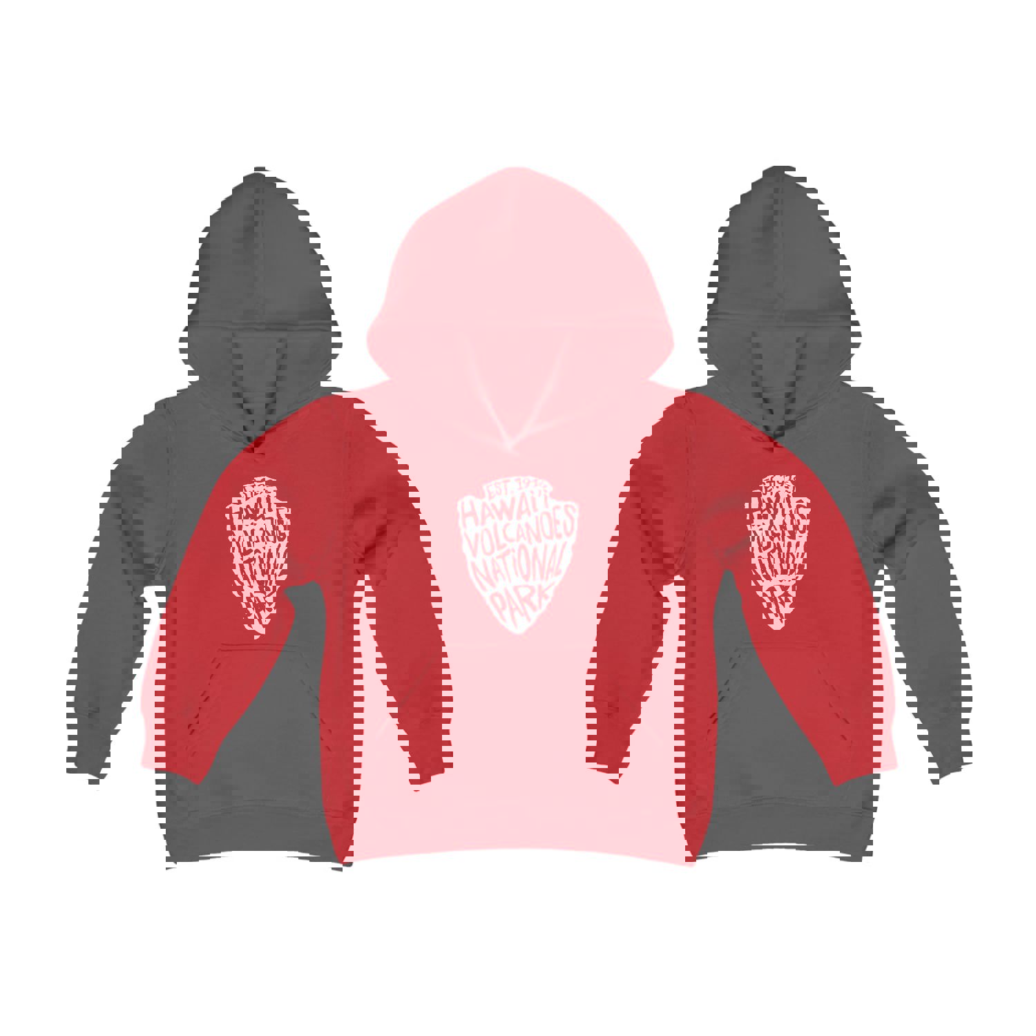 Hawaii Volcanoes National Park Kids Hoodie - Arrowhead Chunky Text