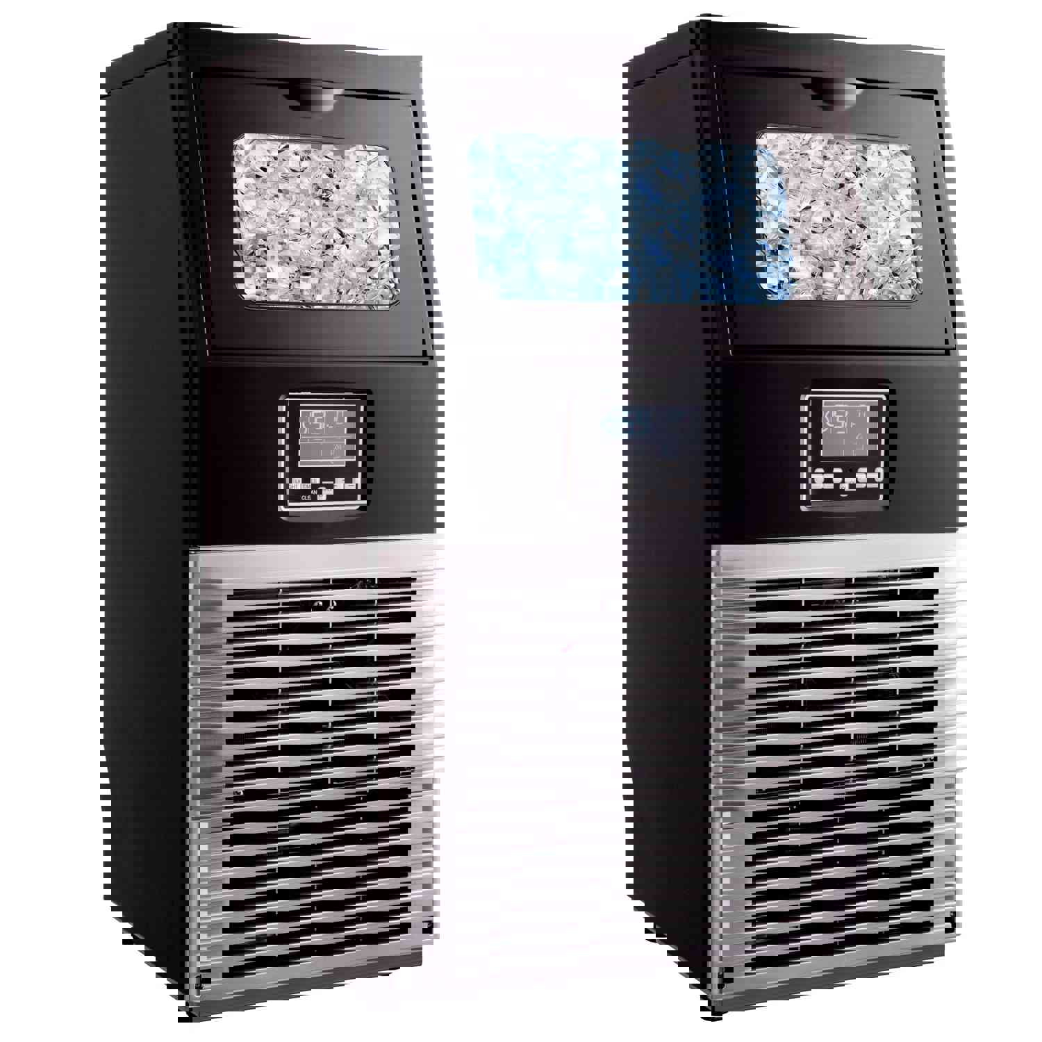 Freestanding Commercial Ice Maker Machine 66LBS/24H with Auto-Clean and Built-in Water Inlet