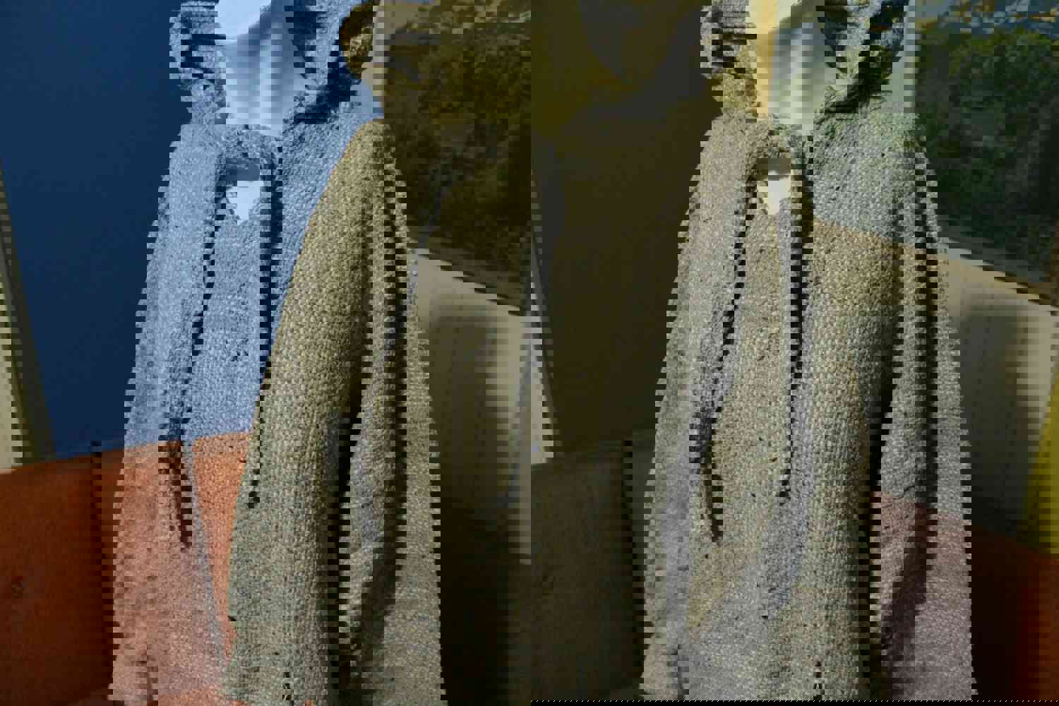 JFR Textiles Vintage Hoodie Poncho - Southwestern XL Baja Sweater