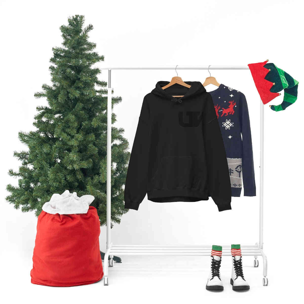 S-UV Hoodie Black Pocket Logo - Extra Comfy & Stylish