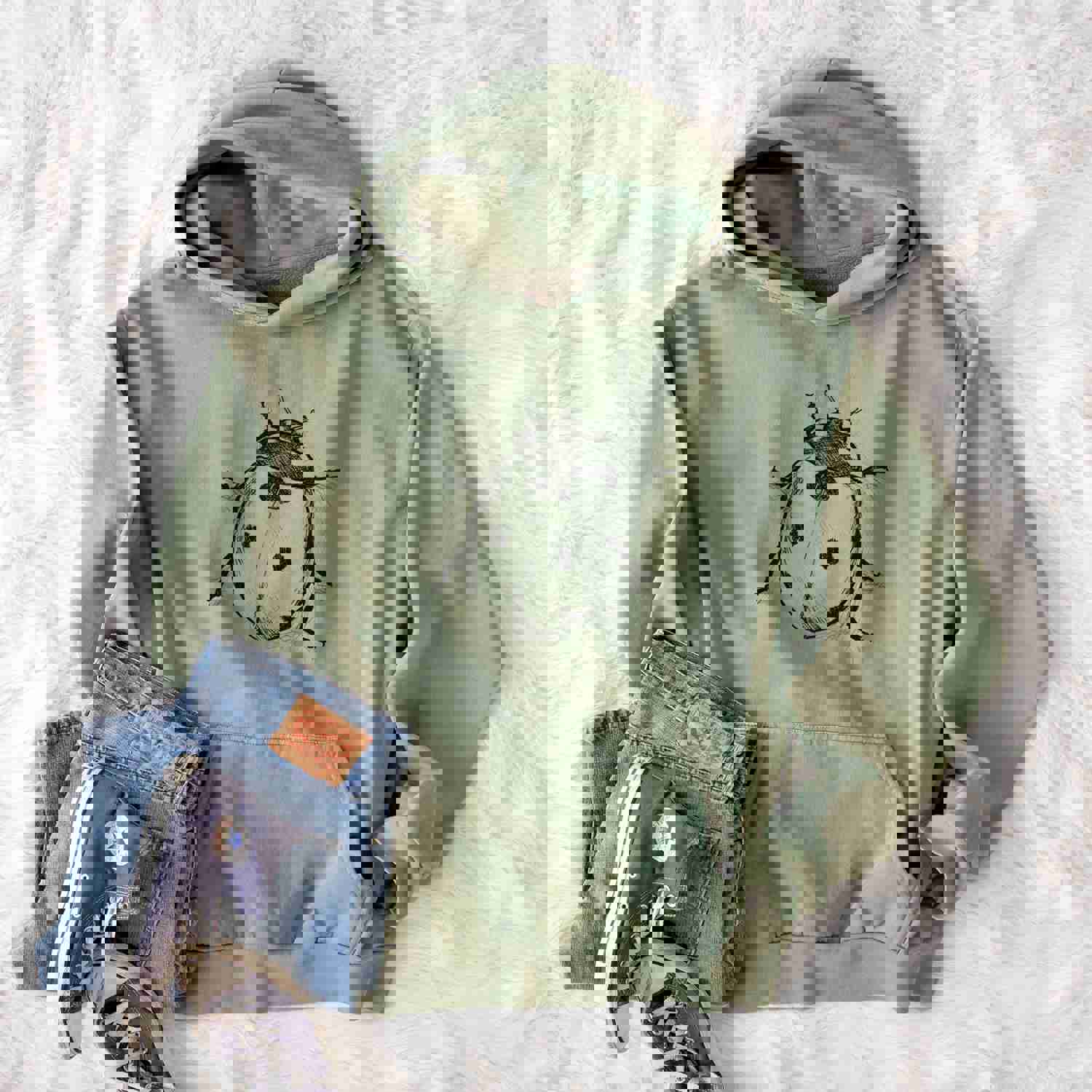 Coccinella septempunctata - Seven-spot Ladybird Ladybug - Urban Heavyweight Hoodie