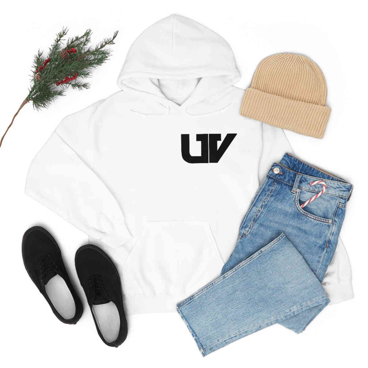 S-UV Hoodie Black Pocket Logo - Extra Comfy & Stylish