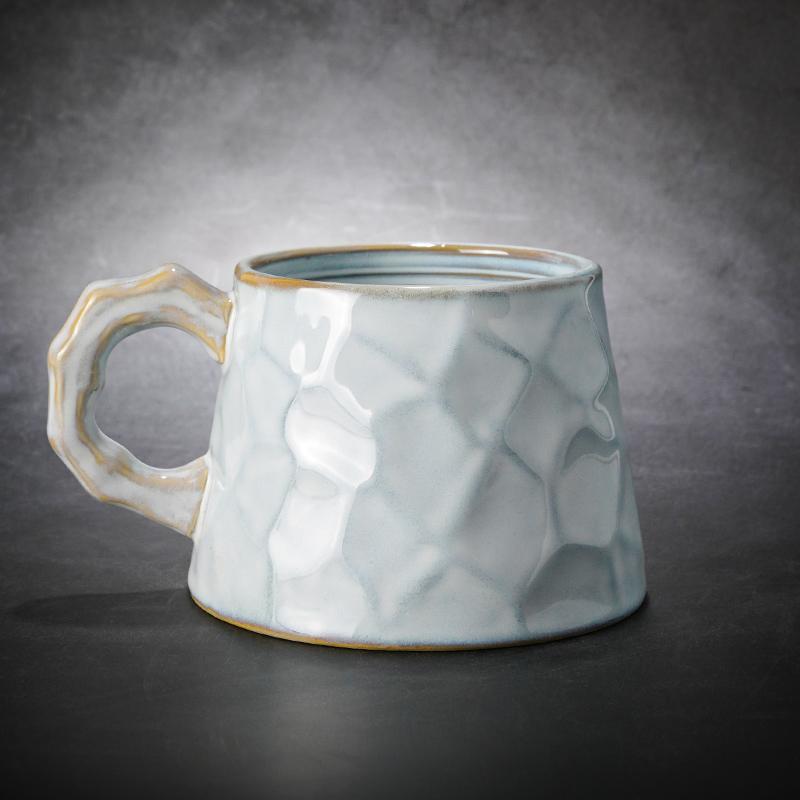 White Ceramic Coffee Mug, Large Capacity Handmade Pottery Cup for Coffee and Tea