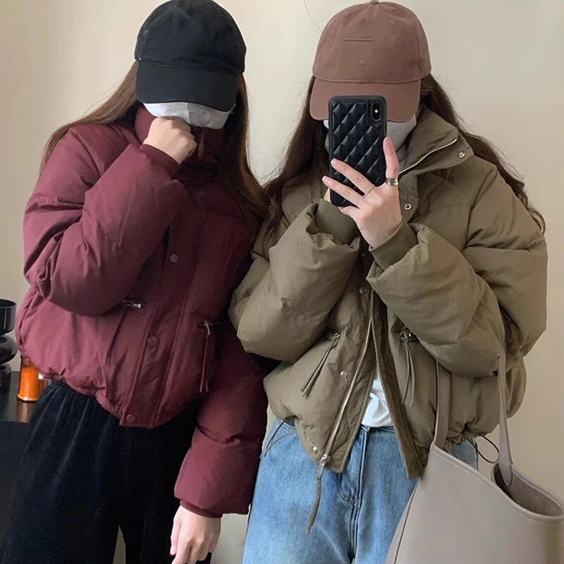 Nukty Women's Winter Parka - Elegant Korean Style Warm Cotton Padded Coat